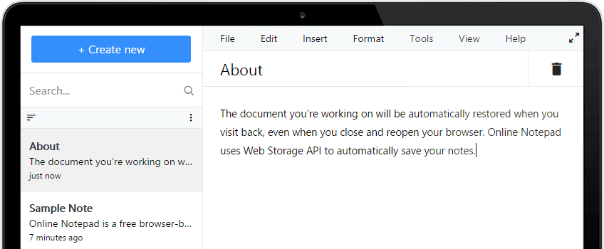 Lohtong Online Notepad Screenshot