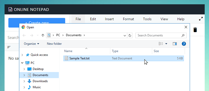 Open file dialog in Lohtong